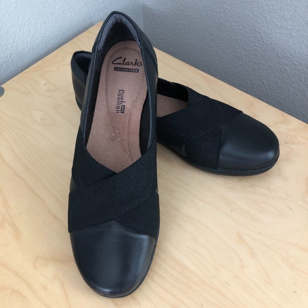 Clark's Collection Loafer Women's size 8.5 Black Ballet Flat Comfort - Picture 2 of 12